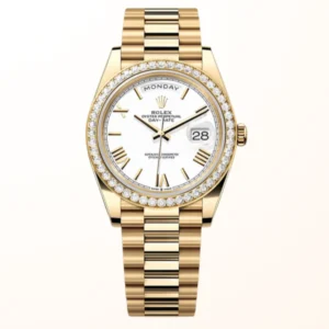 Day-Date 40 Diamond Set Intense White Roman