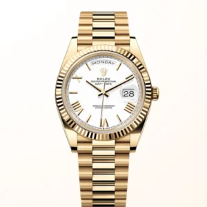 Day-Date 40 Fluted Intense White Roman