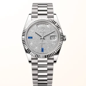 Day-Date 40 WG Diamond Pave Sapphire